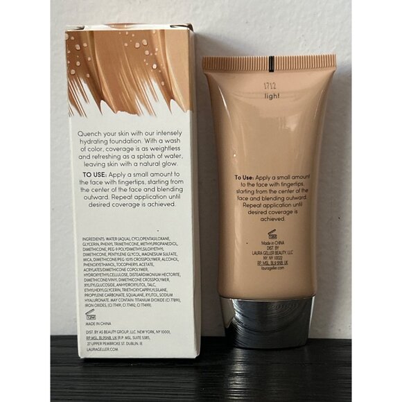 Laura Geller Quench-N-Tint Hydrating Foundation Light 1.76 Oz / 50g NEW in Box - Picture 2 of 3